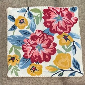 Floral Patterned Square Pillow Cover
